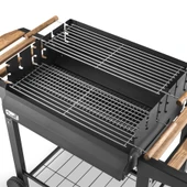 The Favilla Grillchi Standlı Yükseklik Ayarlı Çift Izgara Barbekü Mangal + Önlük Hediyeli - 2