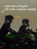 1000metre 2 kişi Eşleşmeli K23S Motosiklet Soft Kask interkom - 4