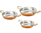 El Yapımı 3 lü Set (14.5cm,16cm,18cm) Bakır Sahan Tava Seti - 2