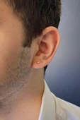 14 Ayar Altın 3 mm Erkek Tek Küpe - 1