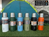 1 Litre Çift Katlı Çelik Termos-24 Saat Sıcak, 48 Saat Soğuk,(Kamp, Piknik, Ofis, Seyahat) - 7