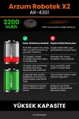 robo-mi Arzum AR4301 Robotek X2 3200mAh Robot Süpürge Bataryası - Sertifikalı Güvenlik, Gerçek Kapasite - 6
