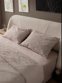 Anna Delux Çift Kişilik Çok Amaçlı Yatak Örtüsü Seti Gri Pamuk Nevresim Takımı Günlük 220x240 - 11