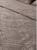 Anna Delux Çift Kişilik Çok Amaçlı Yatak Örtüsü Seti Gri Pamuk Nevresim Takımı Günlük 220x240 - 12