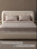 Anna Delux Çift Kişilik Çok Amaçlı Yatak Örtüsü Seti Gri Pamuk Nevresim Takımı Günlük 220x240 - 9