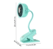 Taşınabilir Mini Klips Bebek Arabası Fanı, Fan Elektrikli Soğutma Hava Sirkülatöründe 360 Derece Dönebilen Klips - 2