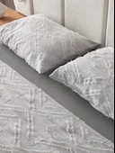 Anna Delux Çift Kişilik Çok Amaçlı Yatak Örtüsü Seti Gri Pamuk Nevresim Takımı Günlük 220x240 - 5