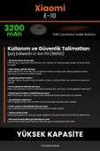 robo-mi Xiaomi E10 3200mAh Robot Süpürge Bataryası - Sertifikalı Güvenlik, Gerçek Kapasite - 7
