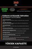 robo-mi 360 S5 3200mAh Robot Süpürge Bataryası - Sertifikalı Güvenlik, Gerçek Kapasite - 7