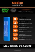 robo-mi Medion MD 18500 3500mAh Robot Süpürge Bataryası - Sertifikalı Güvenlik, Gerçek Kapasite - 5