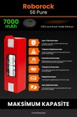 robo-mi Roborock S6 Pure 7000mAh Robot Süpürge Bataryası - Sertifikalı Güvenlik, Gerçek Kapasite - 5