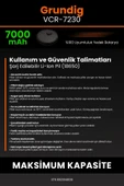 robo-mi Grundig Vcr 7230 7000mAh Robot Süpürge Bataryası - Sertifikalı Güvenlik, Gerçek Kapasite - 7