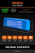 robo-mi Medion MD 18500 2600mAh Robot Süpürge Bataryası - Sertifikalı Güvenlik, Gerçek Kapasite - 2