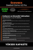 robo-mi Ecovacs Deebot Ozmo U2 Pro 3200mAh Robot Süpürge Bataryası - Sertifikalı Güvenlik, Gerçek Kapasite thumbnail 7