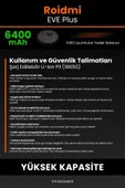 robo-mi Roidmi Eve Plus 6400mAh Robot Süpürge Bataryası - Sertifikalı Güvenlik, Gerçek Kapasite - 7