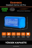 robo-mi Ecovacs Deebot Ozmo U2 Pro 3200mAh Robot Süpürge Bataryası - Sertifikalı Güvenlik, Gerçek Kapasite thumbnail 2