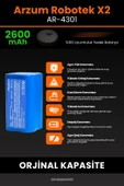 robo-mi Arzum AR4301 Robotek X2 2600mAh Robot Süpürge Bataryası - Gerçek Kapasite, Maksimum Güvenlik - 5