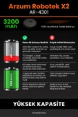 robo-mi Arzum AR4301 Robotek X2 3200mAh Robot Süpürge Bataryası - Gerçek Kapasite, Maksimum Güvenlik - 6