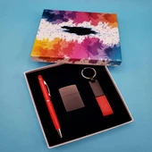 Kalem Çakmak Anahtarlık Kırmızı Set Dekoratif Hediyelik - 1