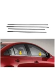 Fiat Egea 2016-2022 Krom Cam Çıtası 4 Parça Paslanmaz Çelik - 2