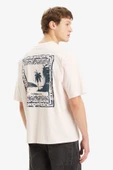 Graphic  Loose Erkek Pudra  T Shirt 001TR-0000 - 2