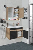 Seren-S-EA 80 cm Seramik Lavabolu banyo dolabı takımı - 2