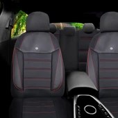 Fiat Tipo Araçlara Uyumlu Oto Koltuk Kılıfı Seti - Yıldız Serisi Siyah/Kırmızı - 2