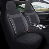 Peugeot 208 Araçlara Uyumlu Oto Koltuk Kılıfı Seti - Venüs Serisi Siyah/Beyaz - 1