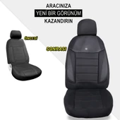 Citroen C3 Araçlara Uyumlu Oto Koltuk Kılıfı Seti - Yıldız Serisi Siyah - 4