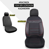 Ford C-Max Araçlara Uyumlu Oto Koltuk Kılıfı Seti - Venüs Serisi Siyah/Kırmızı - 4