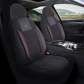 Toyota Avensis Araçlara Uyumlu Oto Koltuk Kılıfı Seti - Violet Serisi Siyah/Kırmızı - 1