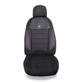 Fiat Palio Araçlara Uyumlu Oto Koltuk Kılıfı Seti - Yıldız Serisi Siyah/Kırmızı - 3