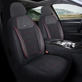Chevrolet Captiva Araçlara Uyumlu Oto Koltuk Kılıfı Seti - Yıldız Serisi Siyah/Kırmızı - 1