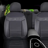 Toyota Yaris Araçlara Uyumlu Oto Koltuk Kılıfı Seti - Venüs Serisi Siyah/Beyaz - 2