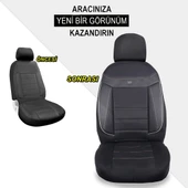 Toyota Yaris Araçlara Uyumlu Oto Koltuk Kılıfı Seti - Venüs Serisi Siyah/Beyaz - 4