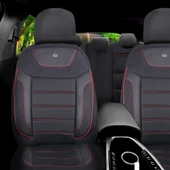 Kia Cerato Araçlara Uyumlu Oto Koltuk Kılıfı Seti - Primier Serisi - Siyah Kırmızı - 2