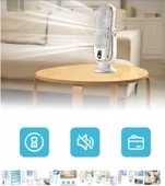 QASUL 720 Derece Döndürülebilir Kanatsız Kule Fanı 5 Modlu Salınımlı Sessiz Fan Yatak Odası Ofis Beyazı İçin - 3