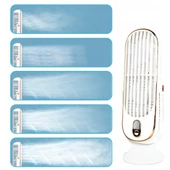 QASUL 720 Derece Döndürülebilir Kanatsız Kule Fanı 5 Modlu Salınımlı Sessiz Fan Yatak Odası Ofis Beyazı İçin - 2