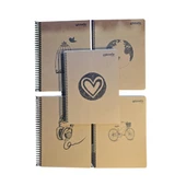 MyNote 18.5x25.5 Spiralli 100 Yaprak Kareli Kraft Defter - 1