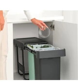 Brabantıa Sort&go Buılt–ın Dark Grey Çöp Kutusu 2x15l thumbnail 5