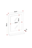Safir Stil 60x45 Siyah Raflı Banyo Aynası - 2