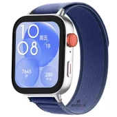 Huawei Watch Fit 3 İle Uyumlu Wander Trail Loop Nylon Hasır Kumaş Kordon  Lacivert thumbnail 1