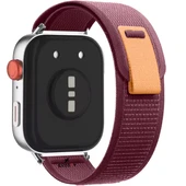Huawei Watch Fit 3 İle Uyumlu Wander Trail Loop Nylon Hasır Kumaş Kordon  Kırmızı thumbnail 2