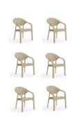 ZİYNET HOME 4 Adet Bambu Pro Çift Ayak Rattan Desenli Kollu Sandalye Koltuk 4'lü Set 1. Kalite - 11
