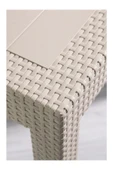 ZİYNET HOME Bambu Pro 90x150cm Rattan Bahçe Balkon Masa Takımı 6 Kişilik Camsız Set Cappuccino 1. Kalite - 3