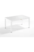 ZİYNET HOME Rattan Masa 90x150 Sabit Camlı Masa - Bahçe balkon teras A Plus Büyük Boy Large Masa - 2