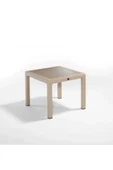 ZİYNET HOME 90x90 Rattan Camlı Masa Balkon Bahçe Teras Masası Kare Rattan Masa - 6