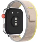 Huawei Watch Fit 3 İle Uyumlu Wander Trail Loop Nylon Hasır Kumaş Kordon  Sarı thumbnail 2