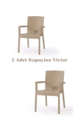 ZİYNET HOME Rattan Sandalye 2 Adet Rattan Victor Kollu Sandalye Koltuk 2'li Set A plus - 7