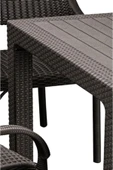 ZİYNET HOME 90x90 Rattan Camlı Masa Balkon Bahçe Teras Masası Kare Rattan Masa - 2